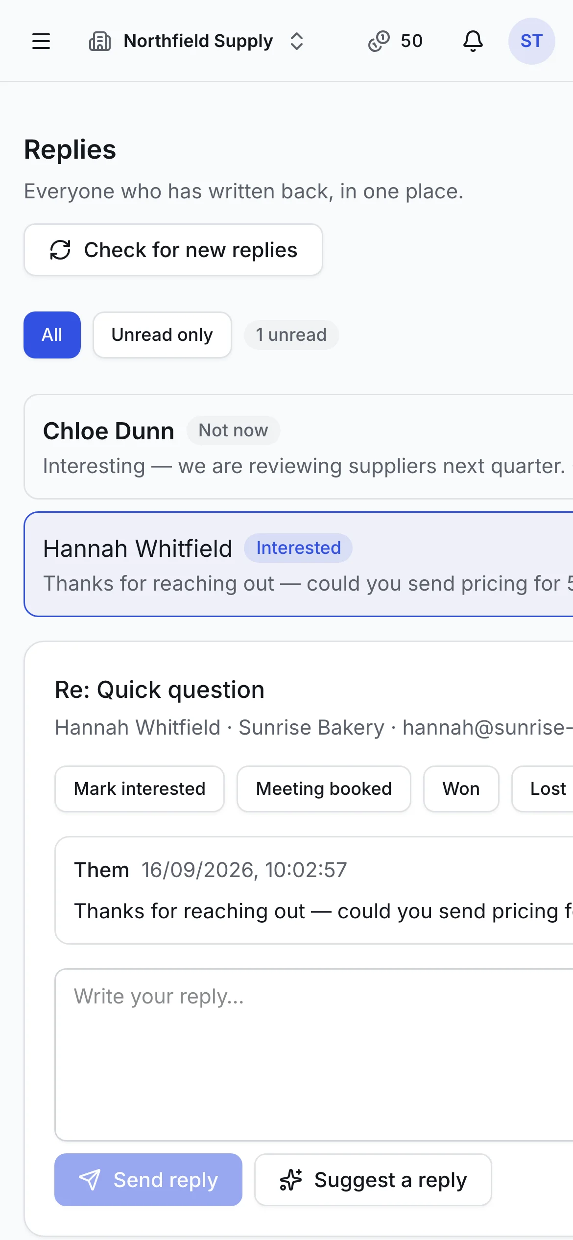 Replies on the go on a phone